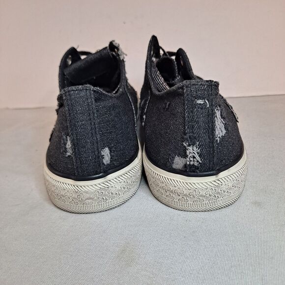 Blowfish Malibu Kensie Distressed Sneakers Women's Sz 11M Black Canvas - Picture 3 of 10
